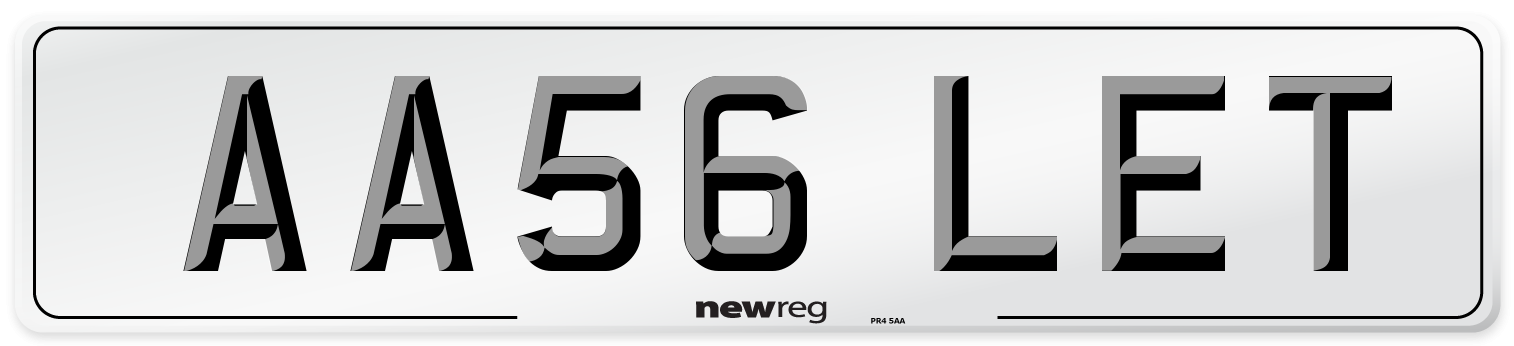 AA56 LET Number Plate from New Reg